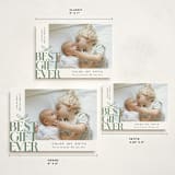 "Best Gift Ever bow" - Holiday Birth Announcement Cards in Sage by Alethea and Ruth - Formats Available