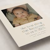 "the best thing" - Holiday Birth Announcement Cards in Winter Sky by Ellen Schlegelmilch - Detail