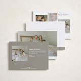 "More to Love" - Holiday Birth Announcement Cards in Linen by Blustery August - Back of Card Options