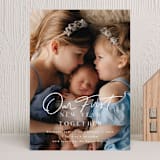 "Together" - Holiday Birth Announcement Cards in Snowflake by Everett Paper Goods - Front