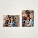 "together" - Holiday Birth Announcement Cards in Snowflake by Everett Paper Goods - Photo Orientation Options
