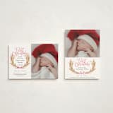 "First Christmas Wreath" - Holiday Birth Announcement Cards in Winter Rose by Alethea and Ruth - Photo Orientation Options