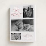 "Merrier This Year" - Holiday Birth Announcement Cards in Caramel Apple by Everett Paper Goods - Folded Card