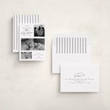 "Merrier This Year" - Holiday Birth Announcement Cards in Snow by Everett Paper Goods - Assembled