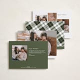 "Little Merriest" - Holiday Birth Announcement Cards in Forest by Sarah Brown - Back of Card Options