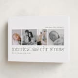 "Little Merriest" - Holiday Birth Announcement Cards in Forest by Sarah Brown - Folded Card
