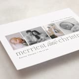 "Little Merriest" - Holiday Birth Announcement Cards in Forest by Sarah Brown - Detail
