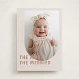 "Viola" - Holiday Birth Announcement Cards in Truffle by Deynaaz Daraei - Front