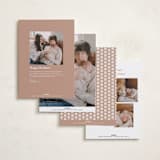 "Viola" - Holiday Birth Announcement Cards in Truffle by Deynaaz Daraei - Back of Card Options