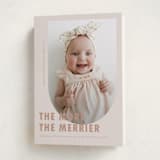 "Viola" - Holiday Birth Announcement Cards in Truffle by Deynaaz Daraei - Folded Card