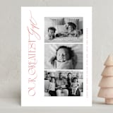 "Greatest Gift" - Holiday Birth Announcement Cards in Santa Suit by Benita Crandall - Front