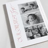 "Greatest Gift" - Holiday Birth Announcement Cards in Santa Suit by Benita Crandall - Detail