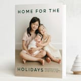 "Baby's First Christmas" - Holiday Birth Announcement Cards in Pine by Lori Wemple - Folded Card