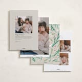 "First Christmas Wreath" - Holiday Birth Announcement Cards in Berry by Alethea and Ruth - Back of Card Options