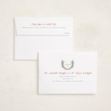 "First Christmas Wreath" - Holiday Birth Announcement Cards in Berry by Alethea and Ruth - FREE Recipient Addressing