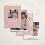"Extra Cheer" - Holiday Birth Announcement Cards in Blush by fatfatin - Back of Card Options