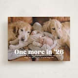 "There is one more" - Holiday Birth Announcement Cards in Snow by Jackie Crawford - Front