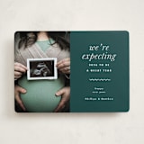 "Expecting" - Holiday Birth Announcement Cards in Ivy by Corinne Malesic - Front