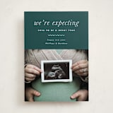 "Expecting" - Holiday Birth Announcement Cards in Ivy by Corinne Malesic - Front