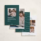 "Expecting" - Holiday Birth Announcement Cards in Ivy by Corinne Malesic - Back of Card Options
