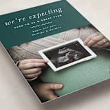 "Expecting" - Holiday Birth Announcement Cards in Ivy by Corinne Malesic - Detail