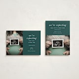 "Expecting" - Holiday Birth Announcement Cards in Ivy by Corinne Malesic - Photo Orientation Options