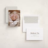 "There is one more" - Holiday Birth Announcement Cards in Snow by Jackie Crawford - Assembled