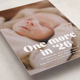 "There is one more" - Holiday Birth Announcement Cards in Snow by Jackie Crawford - Detail