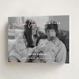"Extra Cheer" - Holiday Birth Announcement Cards in Blush by fatfatin - Folded Card