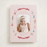 "Festive Dreams" - Holiday Birth Announcement Cards in Candy Cane by Teju Reval - Front