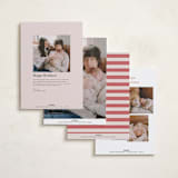 "Festive Dreams" - Holiday Birth Announcement Cards in Candy Cane by Teju Reval - Back of Card Options