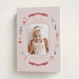 "Festive Dreams" - Holiday Birth Announcement Cards in Candy Cane by Teju Reval - Folded Card