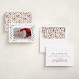 "Merry Little Christmas Greenery" - Holiday Birth Announcement Cards in Carnation by Alethea and Ruth - Assembled