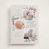 "Very Merry" - Holiday Birth Announcement Cards in Eggnog by Leah Bisch - Front