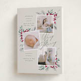 "Very Merry" - Holiday Birth Announcement Cards in Eggnog by Leah Bisch - Folded Card