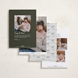 "More joy" - Holiday Birth Announcement Cards in Pine by Maja Cunningham - Back of Card Options