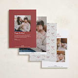 "More joy" - Holiday Birth Announcement Cards in Berry by Maja Cunningham - Back of Card Options