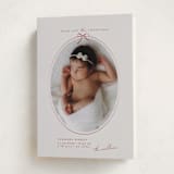 "More joy" - Holiday Birth Announcement Cards in Berry by Maja Cunningham - Folded Card