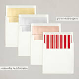 "Big Vintage Bow" - Holiday Birth Announcement Cards in Santa Suit by Teju Reval - Envelope Liner Options