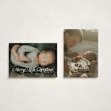 "Our Merry Little Christmas" - Holiday Birth Announcement Cards in Sugar by Jenna Holcomb - Photo Orientation Options