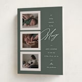 "So Many Reasons" - Holiday Birth Announcement Cards in Fir by Ashley Iwafuchi - Folded Card
