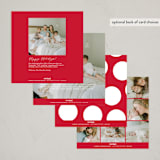 "Christmas Present" - Holiday Birth Announcement Cards in Holly Berry by Ghazal Ali - Back of Card Options