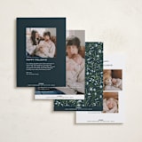 "Aurelia" - Holiday Birth Announcement Cards in Winter by Erin L. Wilson - Back of Card Options