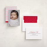 "blessed welcome" - Holiday Birth Announcement Cards in Snow by Susan Asbill - Assembled