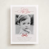 "Our Blessed Gift" - Holiday Birth Announcement Cards in Cherry by Nicoletta Savod - Front