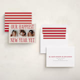 "Something Kind of Wonderful" - Holiday Birth Announcement Cards in Raspberry Pie by Corinne Malesic - Assembled