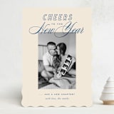 "Retro" - Holiday Birth Announcement Cards in Cobalt by Oscar and Emma - Karly Depew - Front