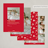"Ribbons And Joy" - Holiday Birth Announcement Cards in Berry by fatfatin - Back of Card Options