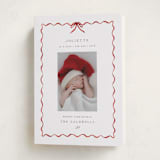"lovely holiday" - Holiday Birth Announcement Cards in Crimson by Grae - Folded Card