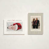 "Merry Scallop" - Holiday Birth Announcement Cards in Holly by Hooray Creative - Photo Orientation Options